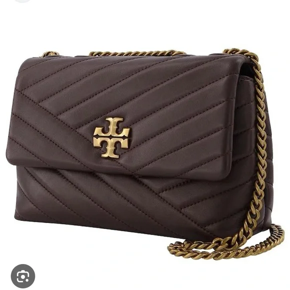 Tory Burch Small Kira Chevron Leather Shoulder Bag in Tempranillo - EUC - Picture 1 of 2